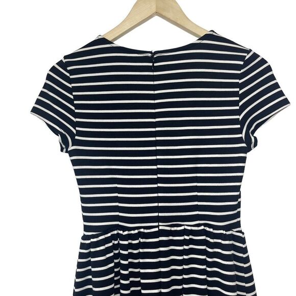 Peter Son X Design Nation Black/White Striped Crew Neck Flare Dress Sz XS - Picture 4 of 9